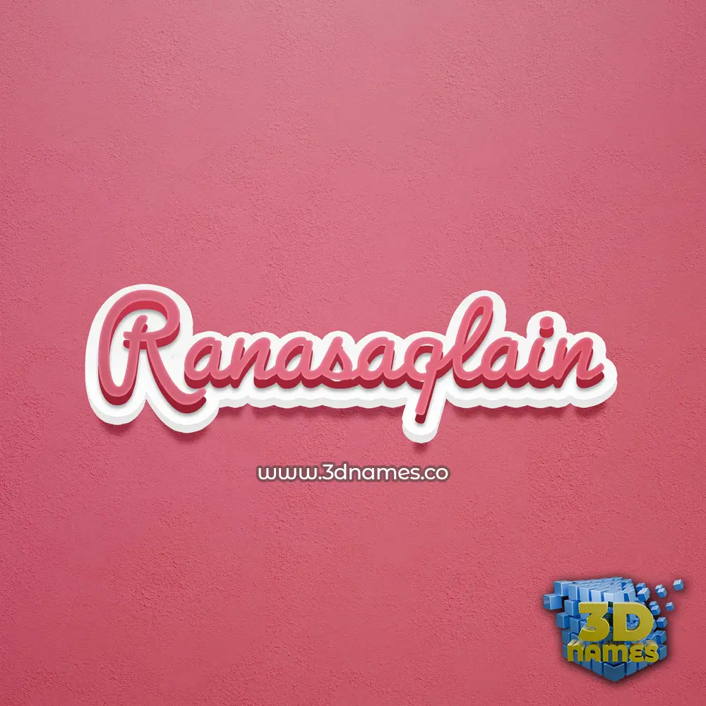 ranasaqlain in Red Scribble style - 3D name wallpaper