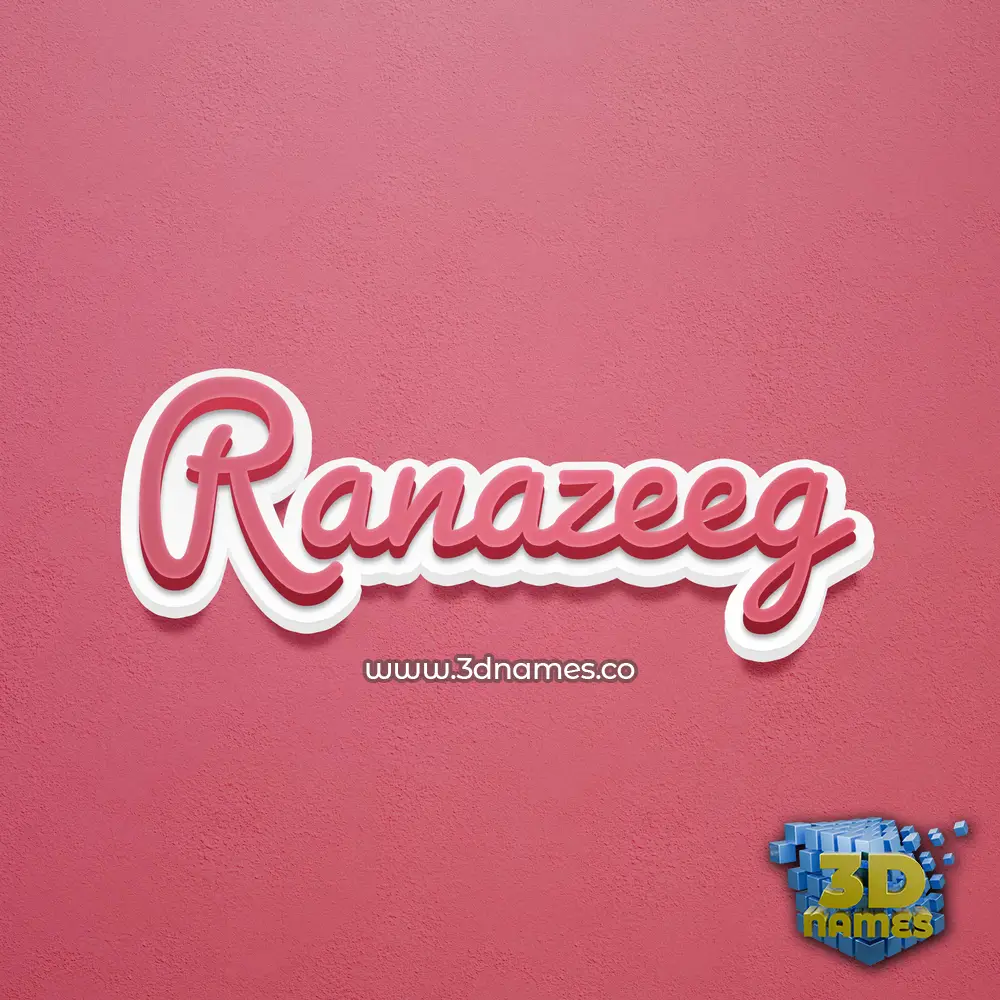 ranazeeg in Red Scribble style - 3D name wallpaper