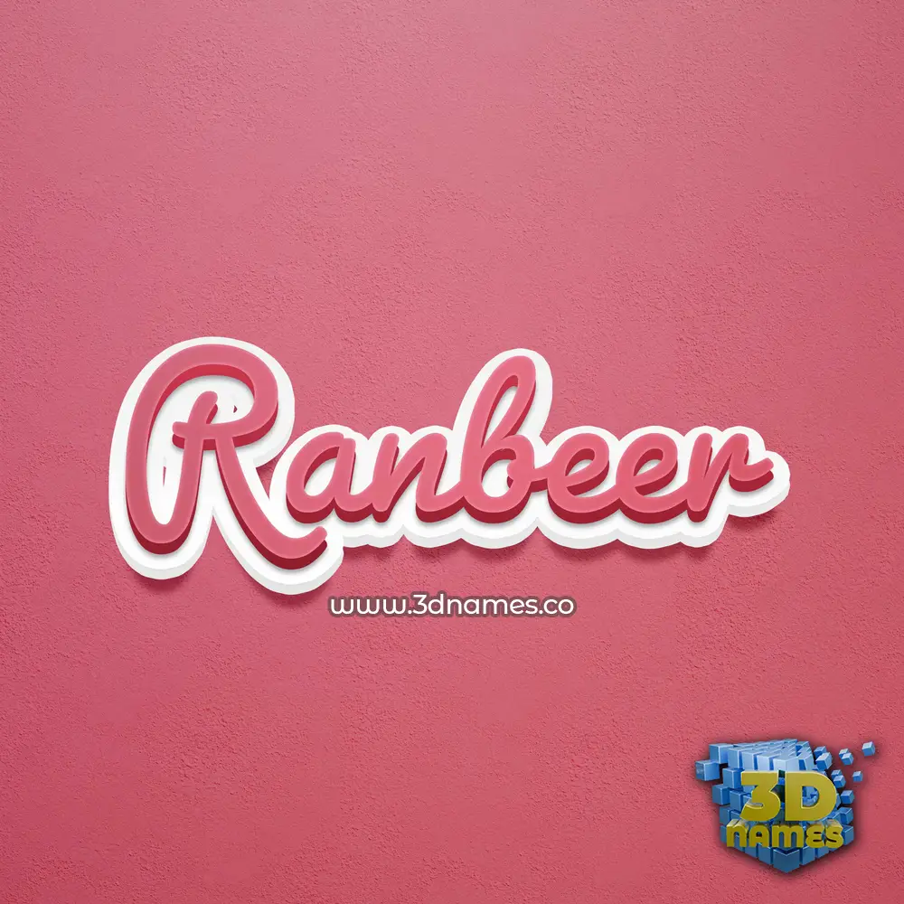 ranbeer in Red Scribble style - 3D name wallpaper