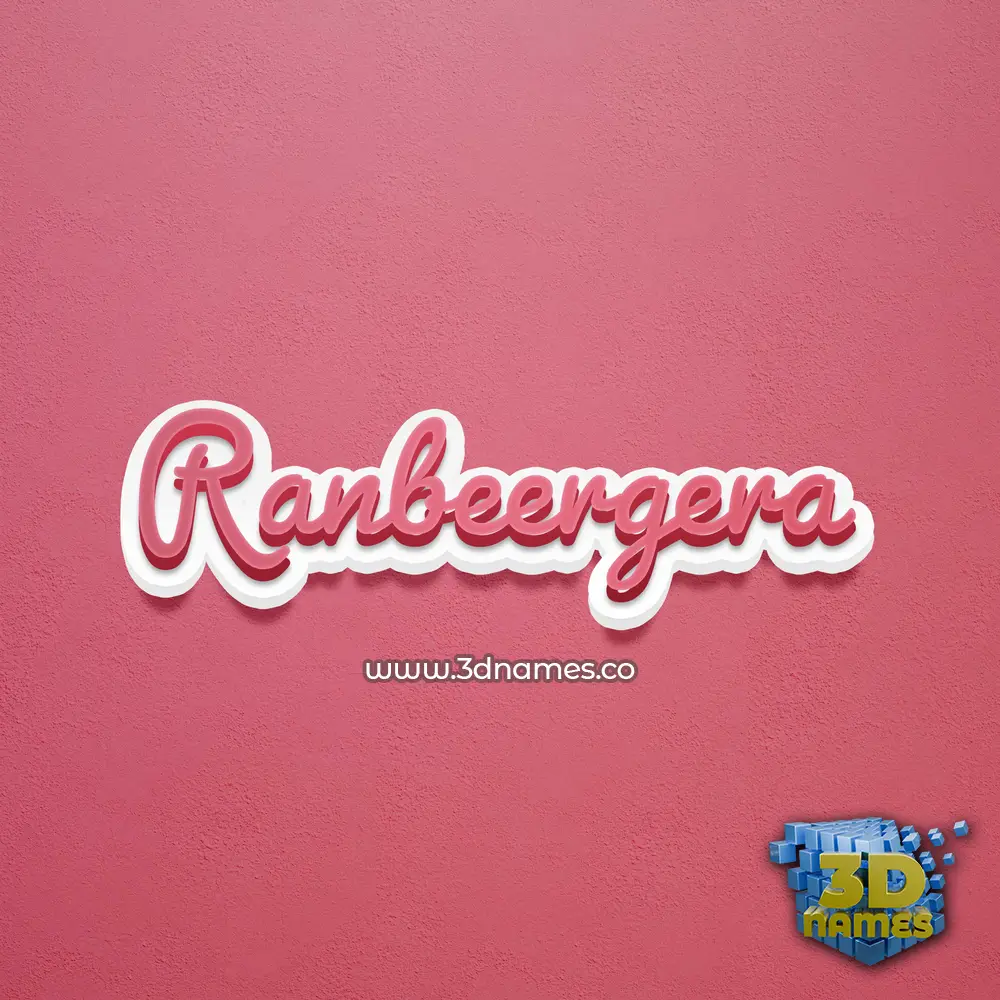 ranbeergera in Red Scribble style - 3D name wallpaper