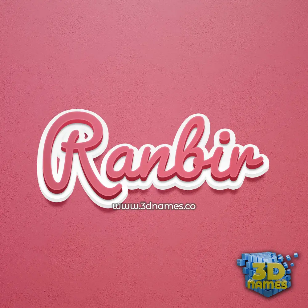 ranbir in Red Scribble style - 3D name wallpaper
