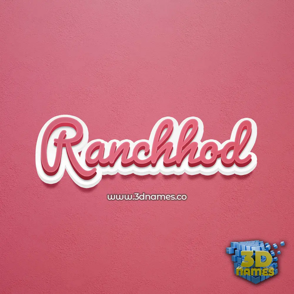 ranchhod in Red Scribble style - 3D name wallpaper
