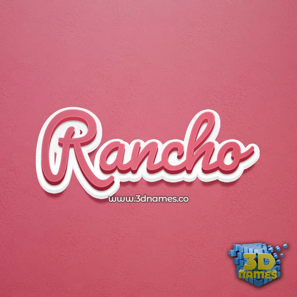 rancho in Red Scribble style - 3D name wallpaper