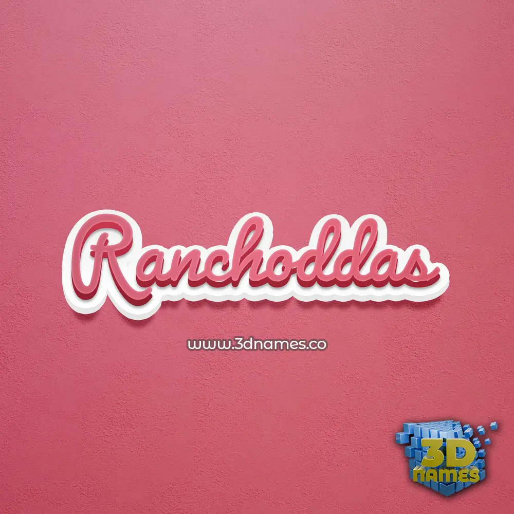 ranchoddas in Red Scribble style - 3D name wallpaper