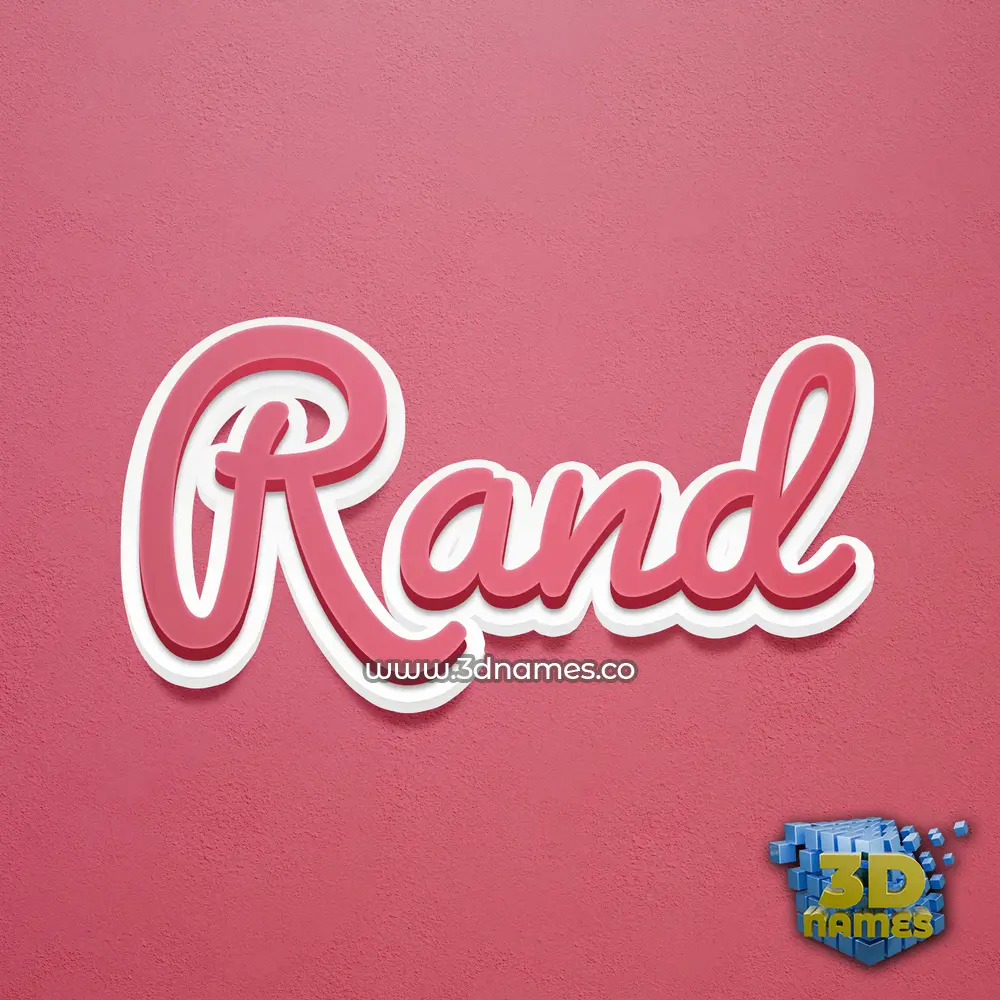 rand in Red Scribble style - 3D name wallpaper