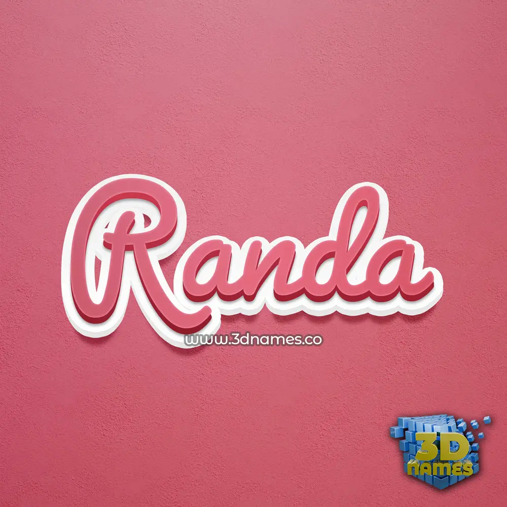 randa in Red Scribble style - 3D name wallpaper