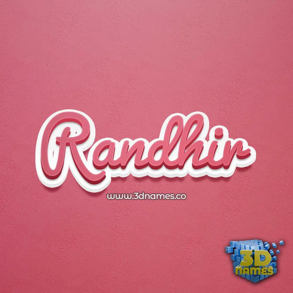 randhir in Red Scribble style - 3D name wallpaper