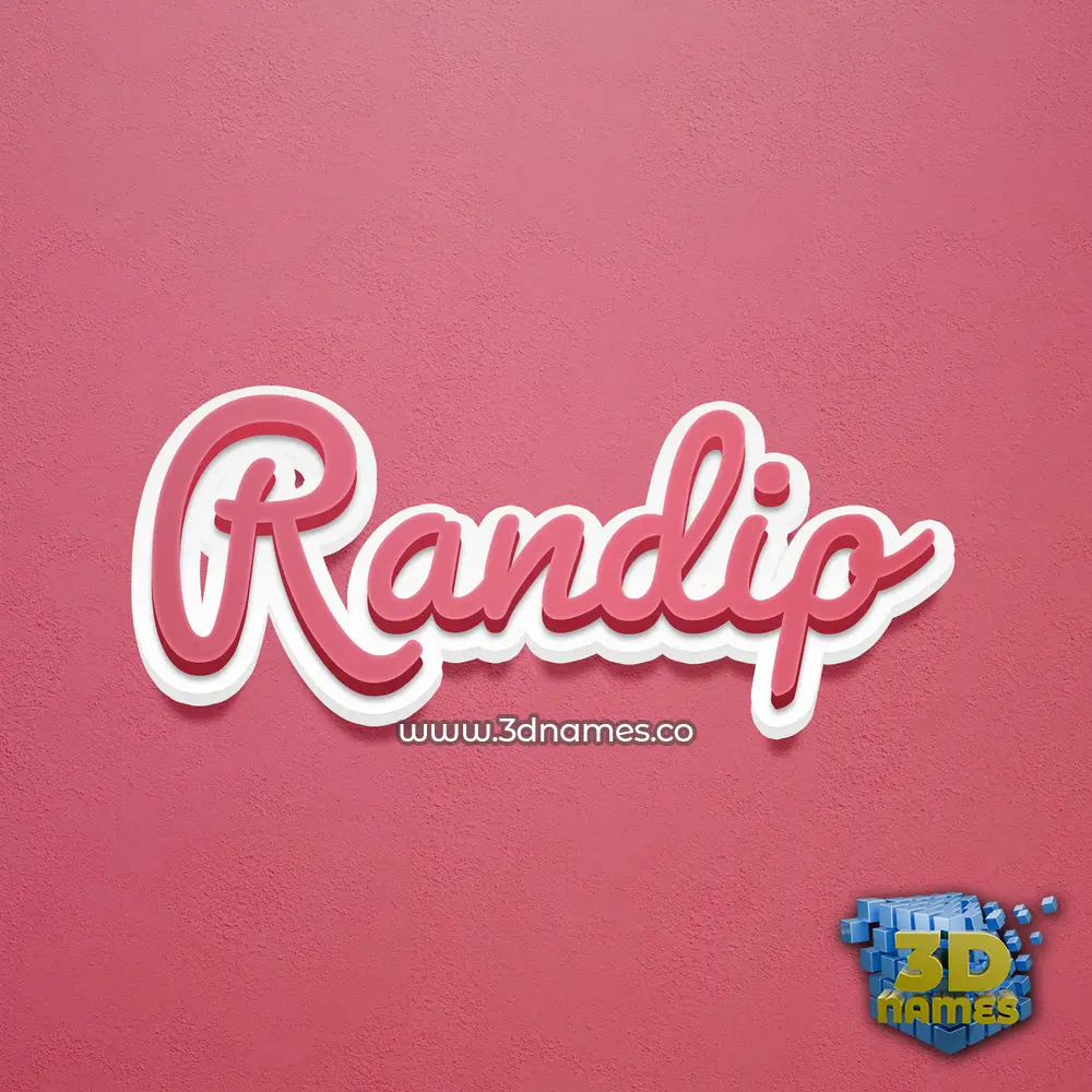 randip in Red Scribble style - 3D name wallpaper