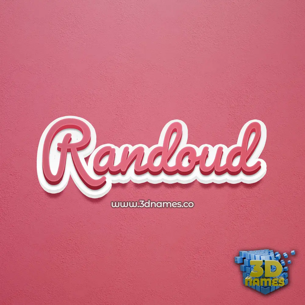 randoud in Red Scribble style - 3D name wallpaper