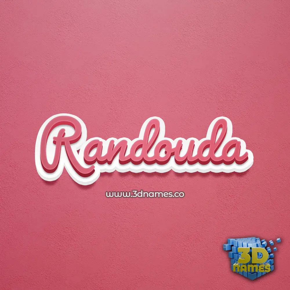 randouda in Red Scribble style - 3D name wallpaper