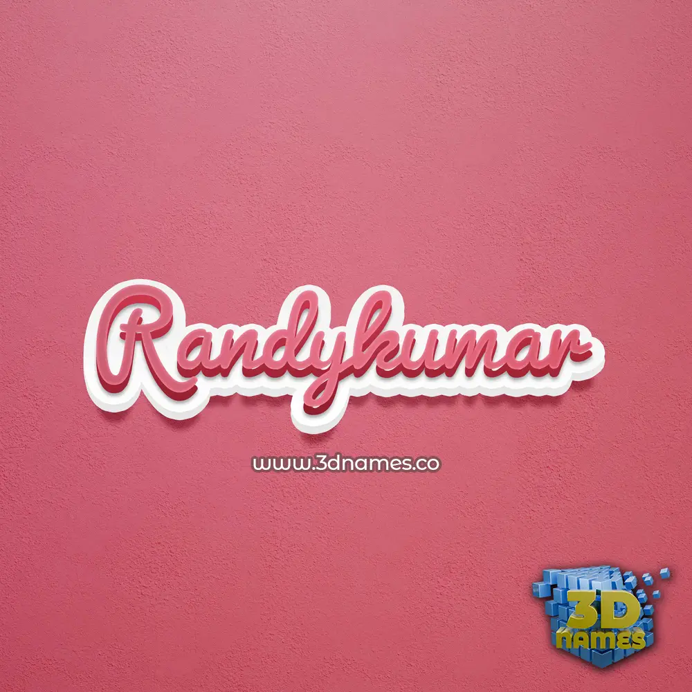 randykumar in Red Scribble style - 3D name wallpaper