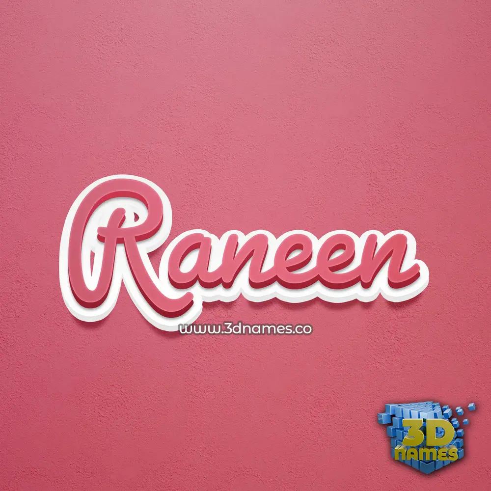 raneen in Red Scribble style - 3D name wallpaper