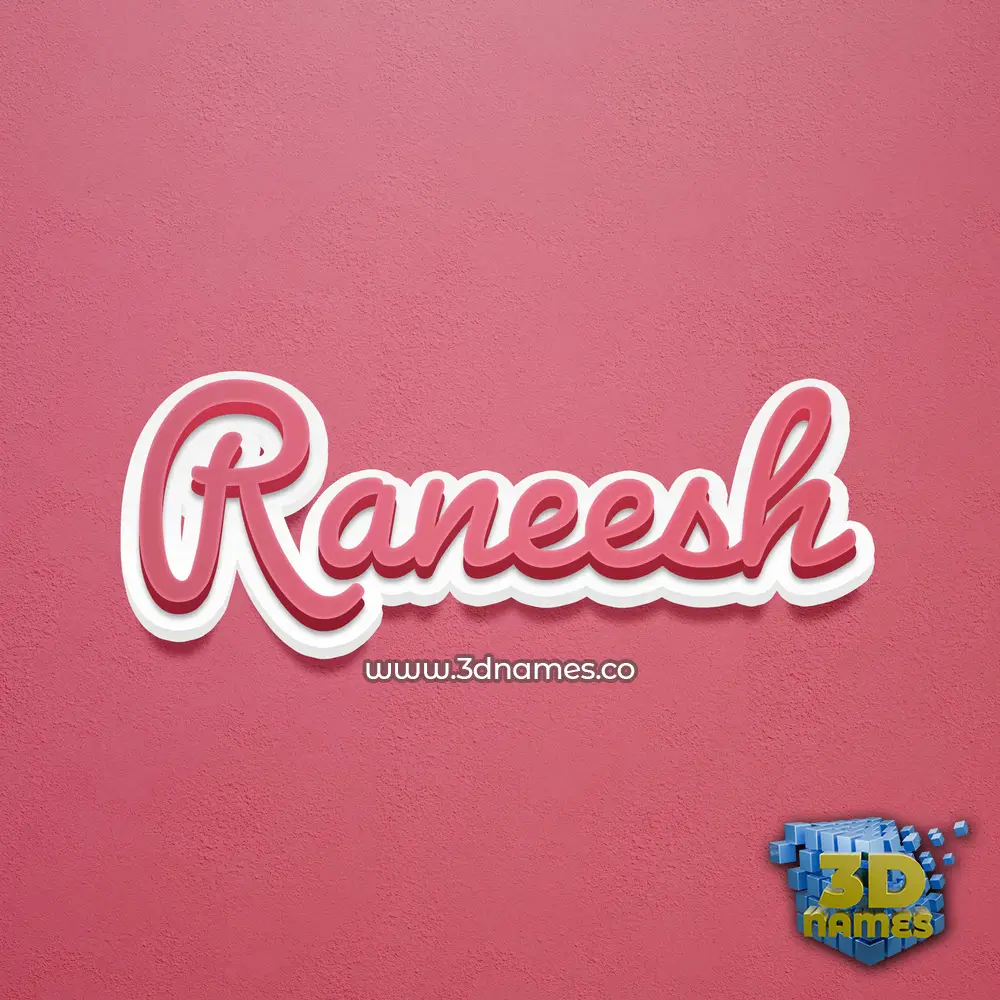 raneesh in Red Scribble style - 3D name wallpaper