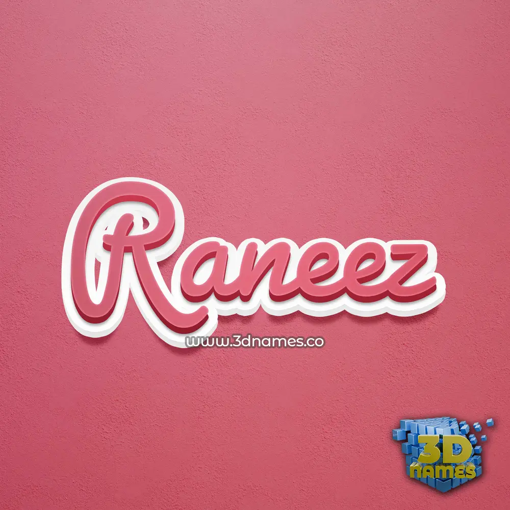 raneez in Red Scribble style - 3D name wallpaper