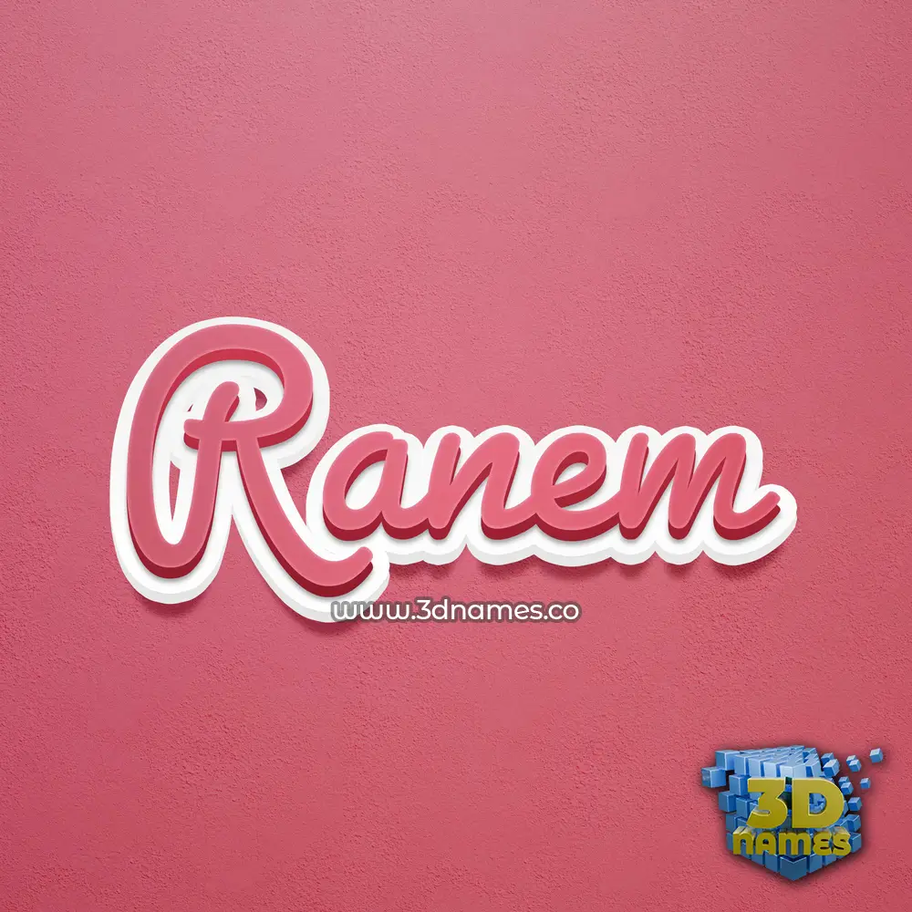 ranem in Red Scribble style - 3D name wallpaper
