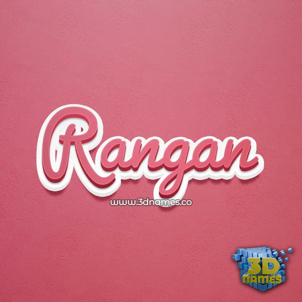rangan in Red Scribble style - 3D name wallpaper