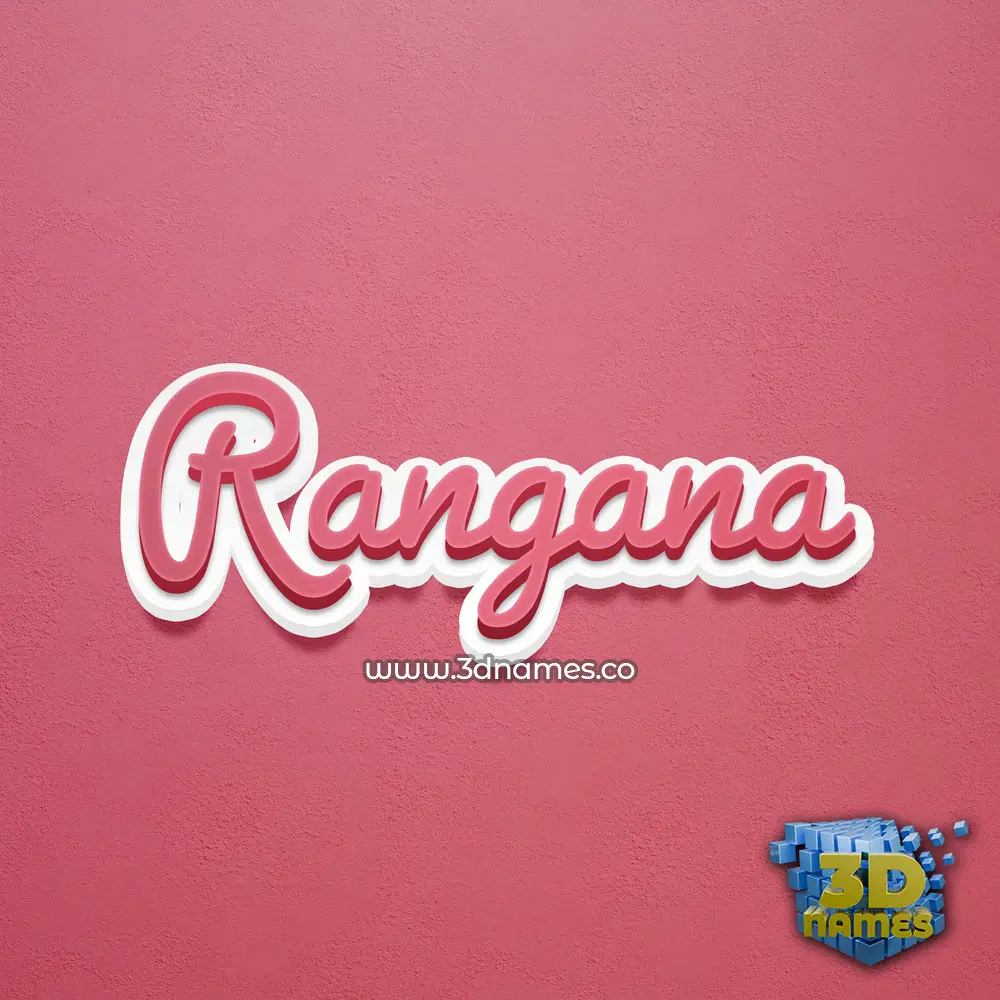rangana in Red Scribble style - 3D name wallpaper