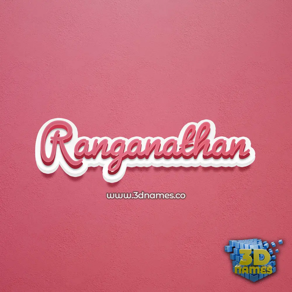 ranganathan in Red Scribble style - 3D name wallpaper