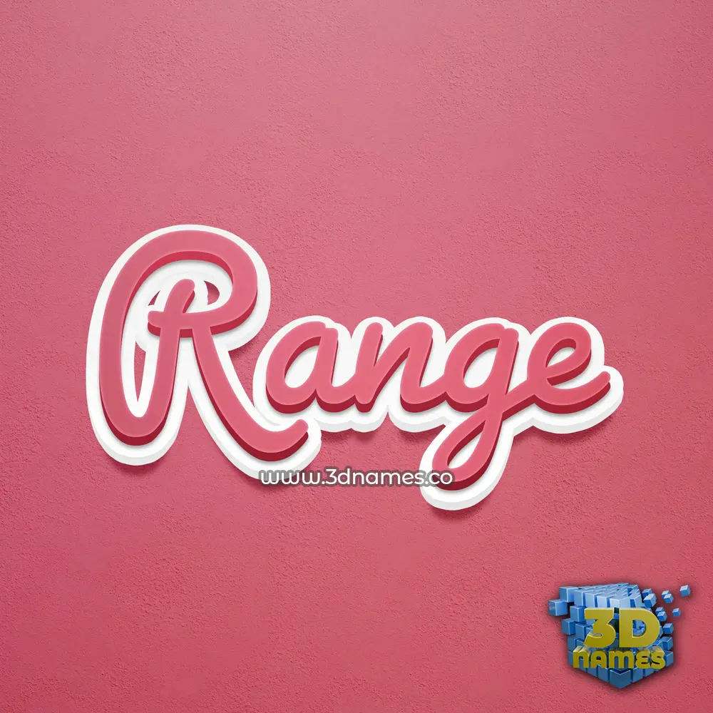 range in Red Scribble style - 3D name wallpaper