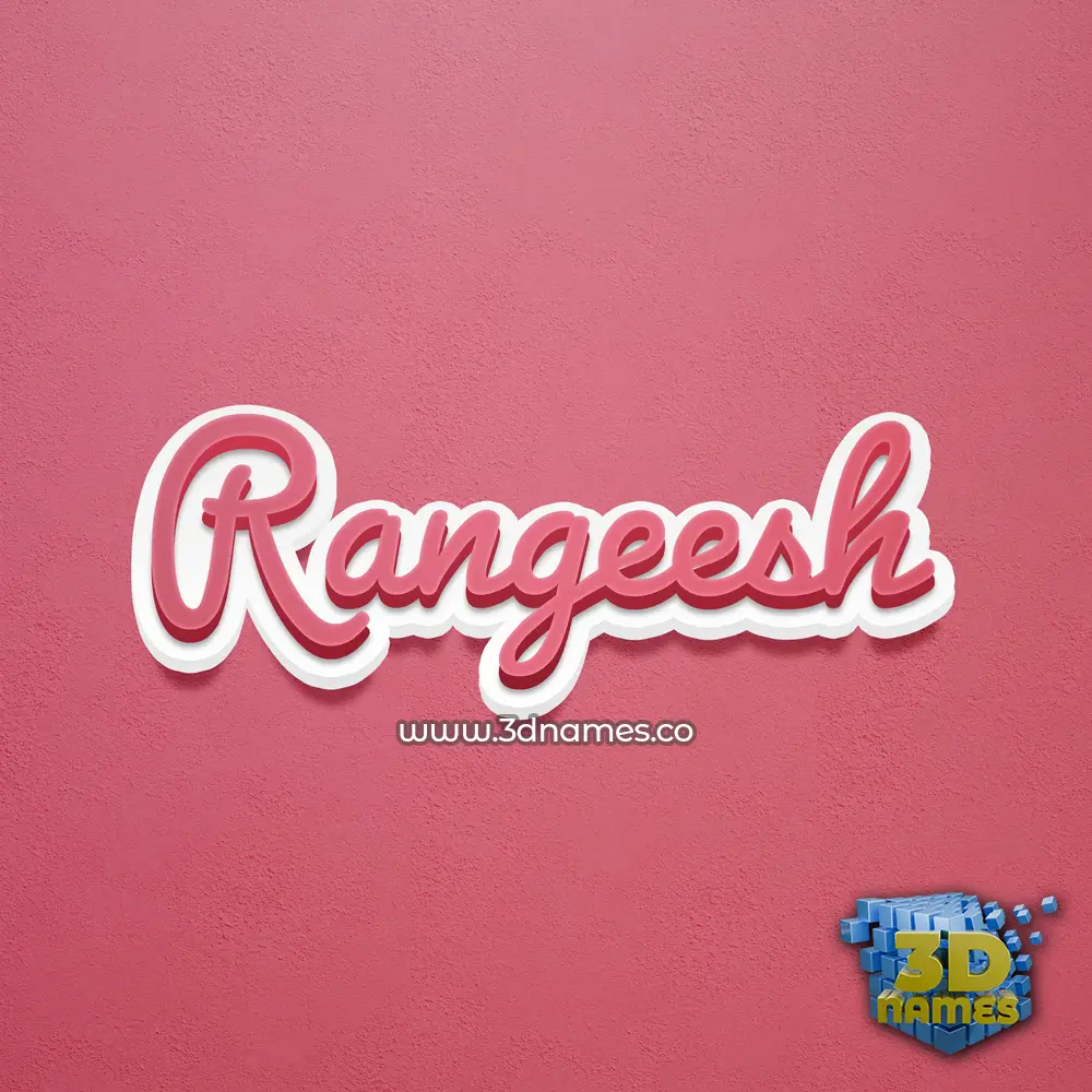 rangeesh in Red Scribble style - 3D name wallpaper