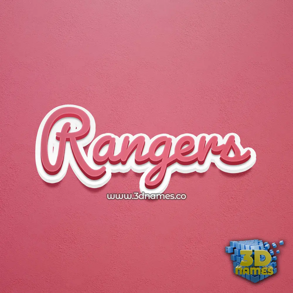 rangers in Red Scribble style - 3D name wallpaper