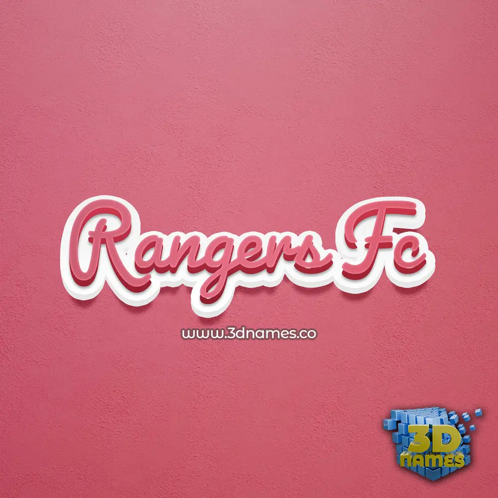 rangers fc in Red Scribble style - 3D name wallpaper