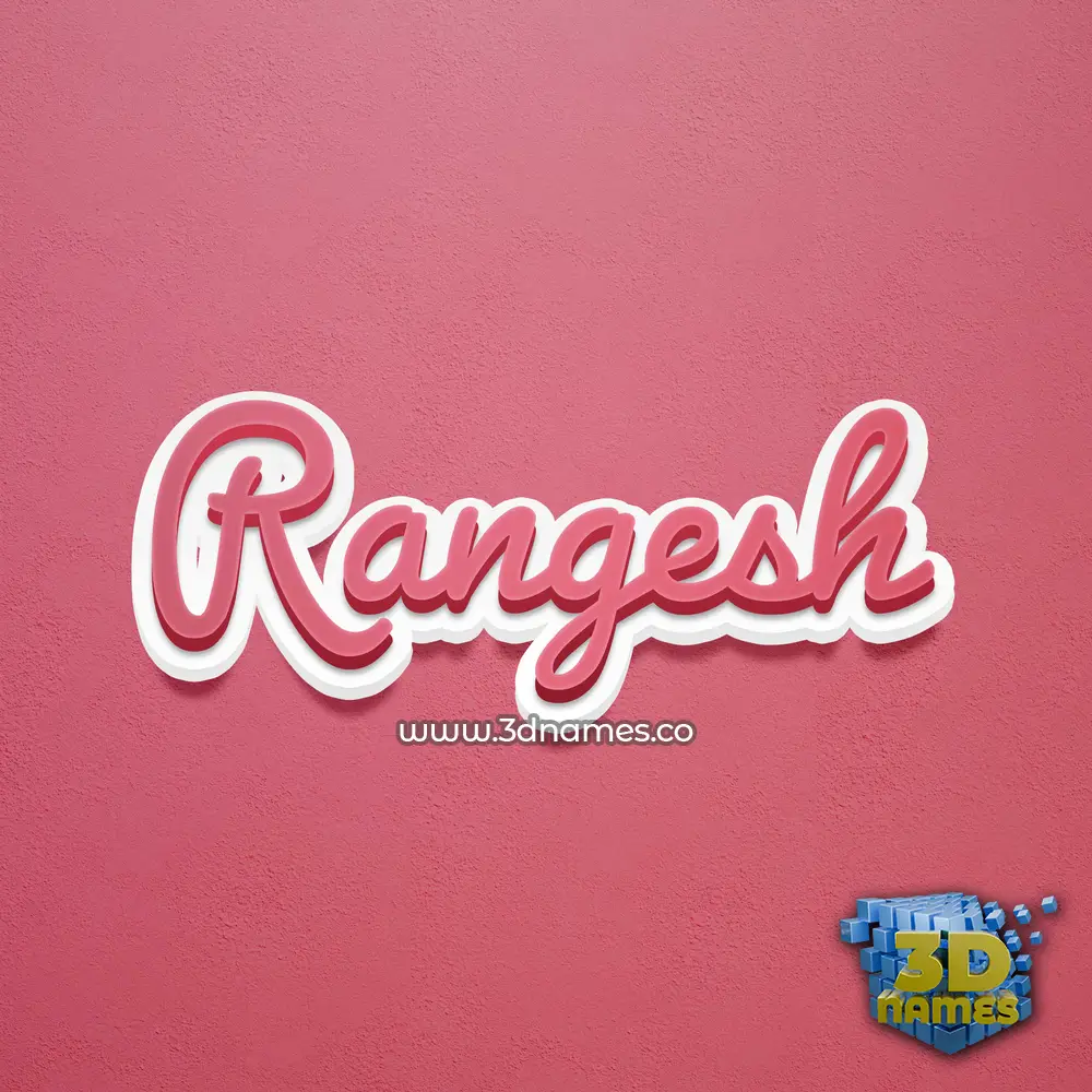 rangesh in Red Scribble style - 3D name wallpaper