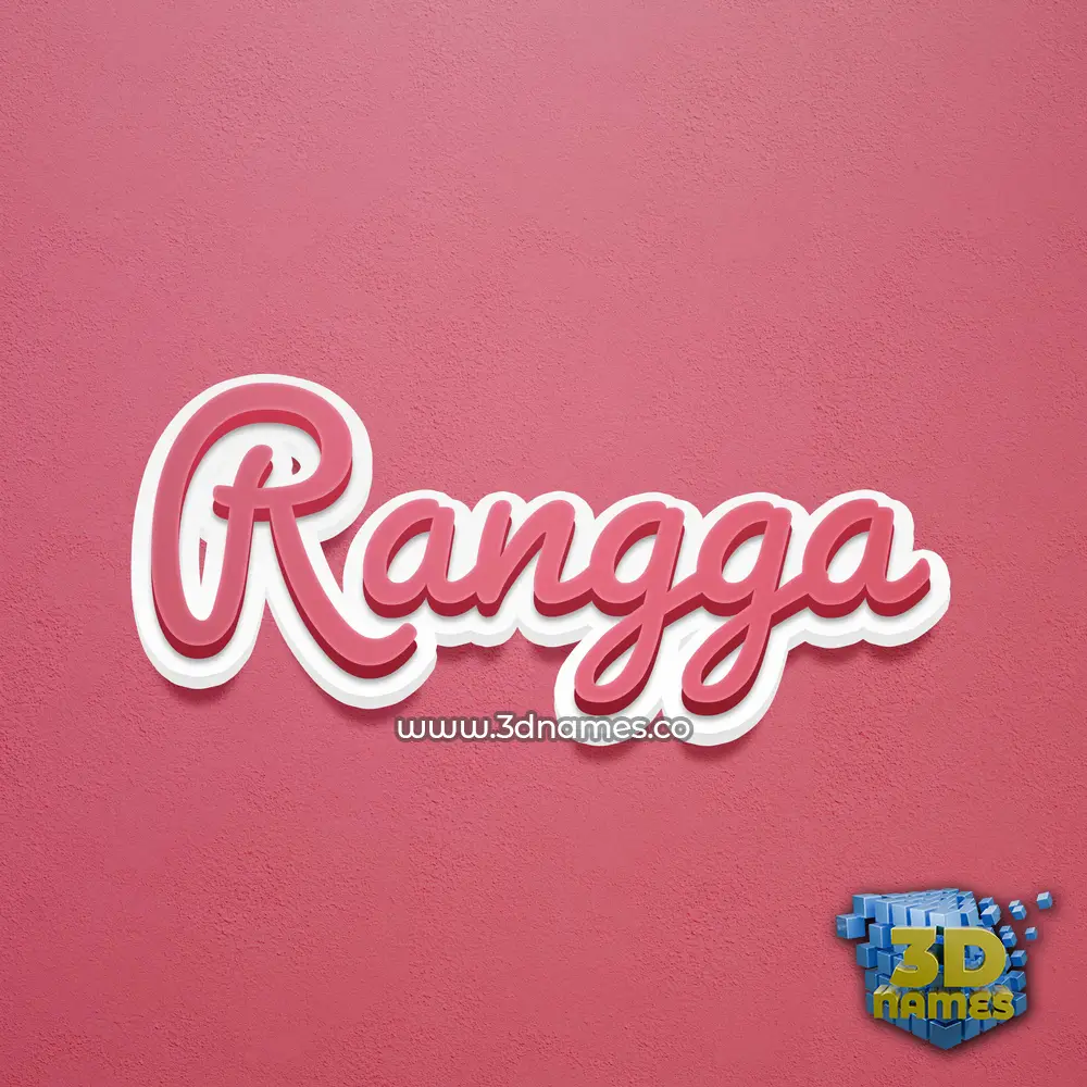 rangga in Red Scribble style - 3D name wallpaper