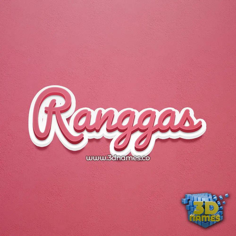 ranggas in Red Scribble style - 3D name wallpaper