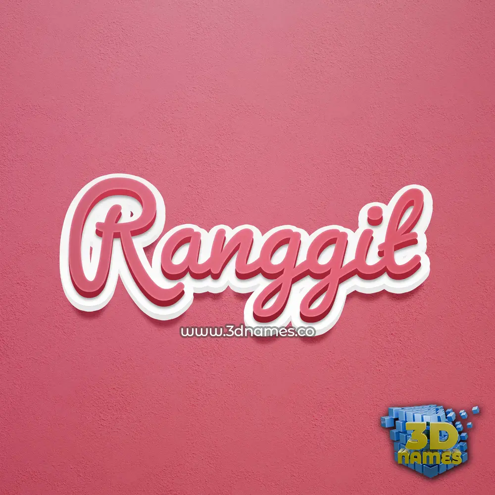 ranggit in Red Scribble style - 3D name wallpaper