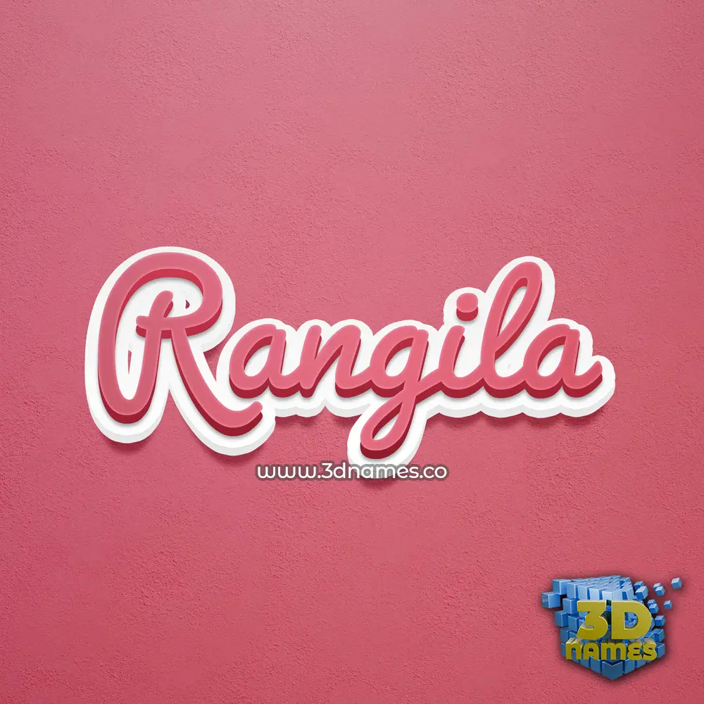 rangila in Red Scribble style - 3D name wallpaper