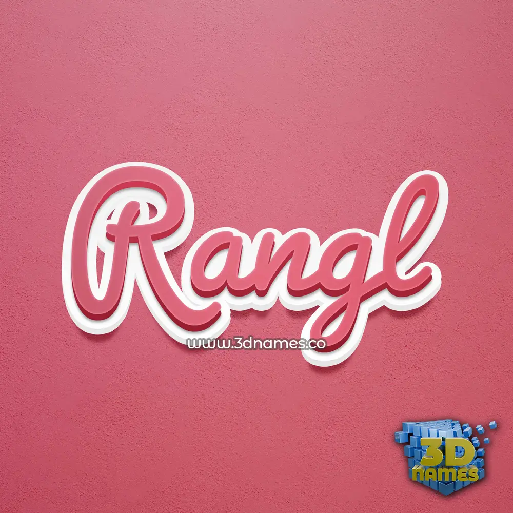 rangl in Red Scribble style - 3D name wallpaper