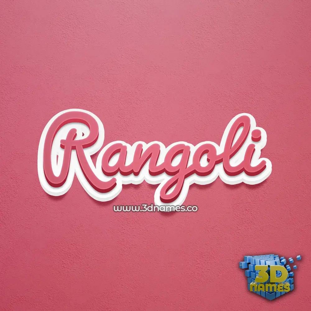 rangoli in Red Scribble style - 3D name wallpaper