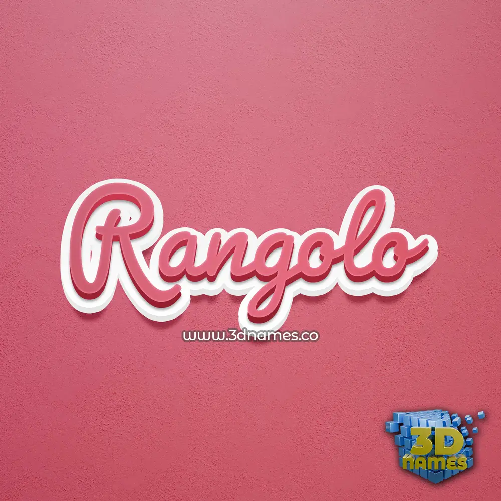 rangolo in Red Scribble style - 3D name wallpaper