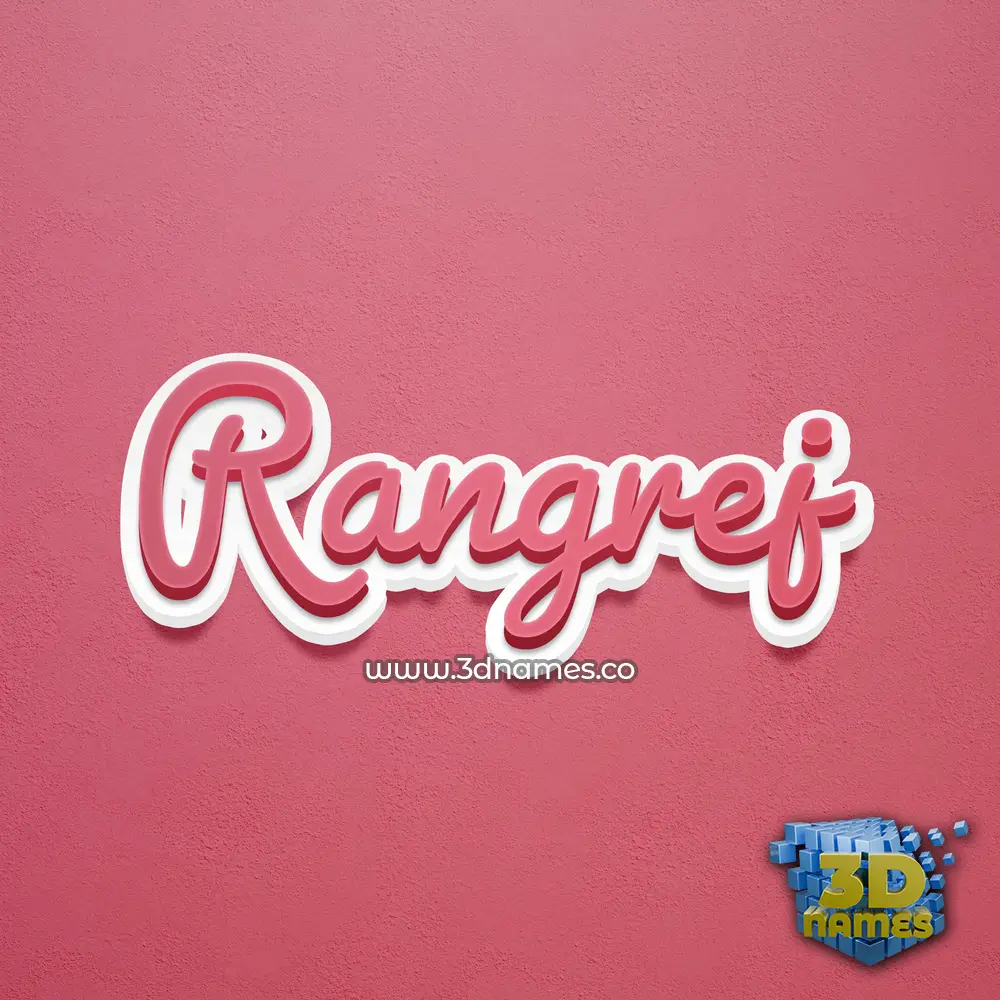 rangrej in Red Scribble style - 3D name wallpaper