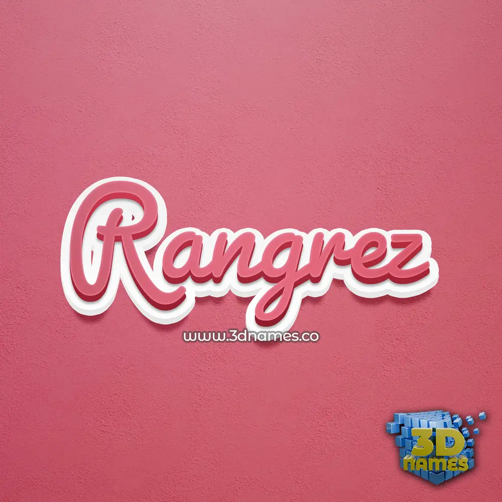 rangrez in Red Scribble style - 3D name wallpaper