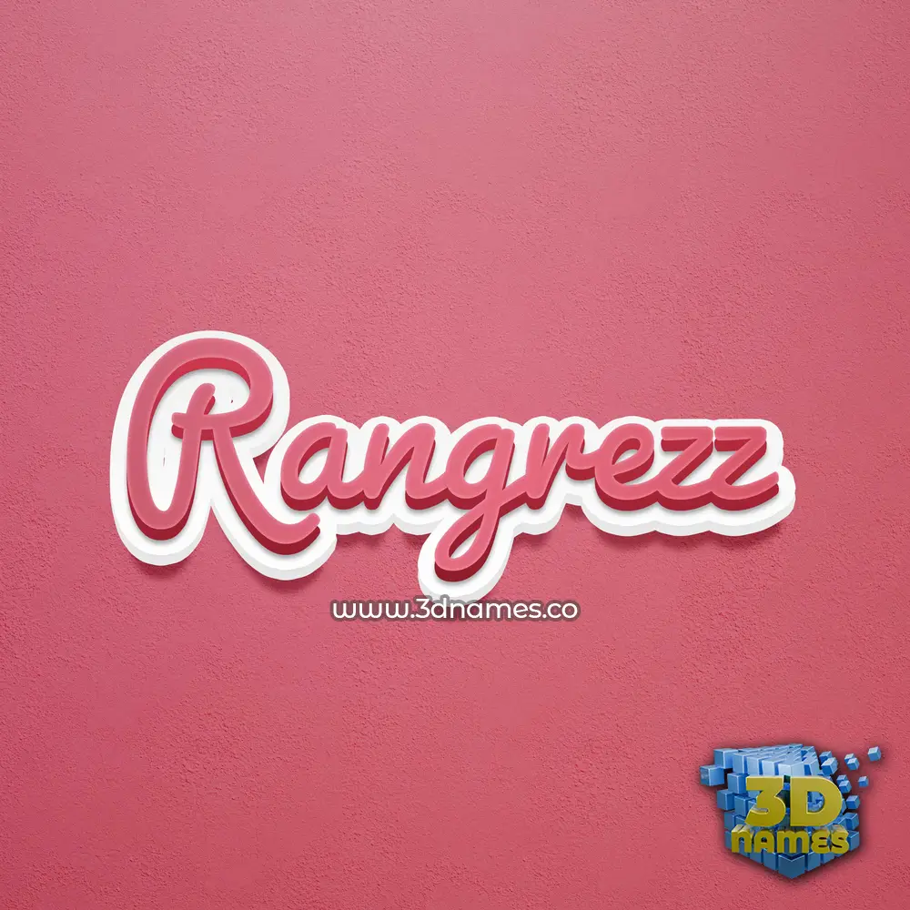 rangrezz in Red Scribble style - 3D name wallpaper