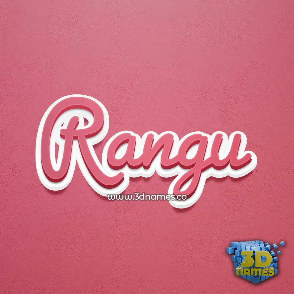 rangu in Red Scribble style - 3D name wallpaper
