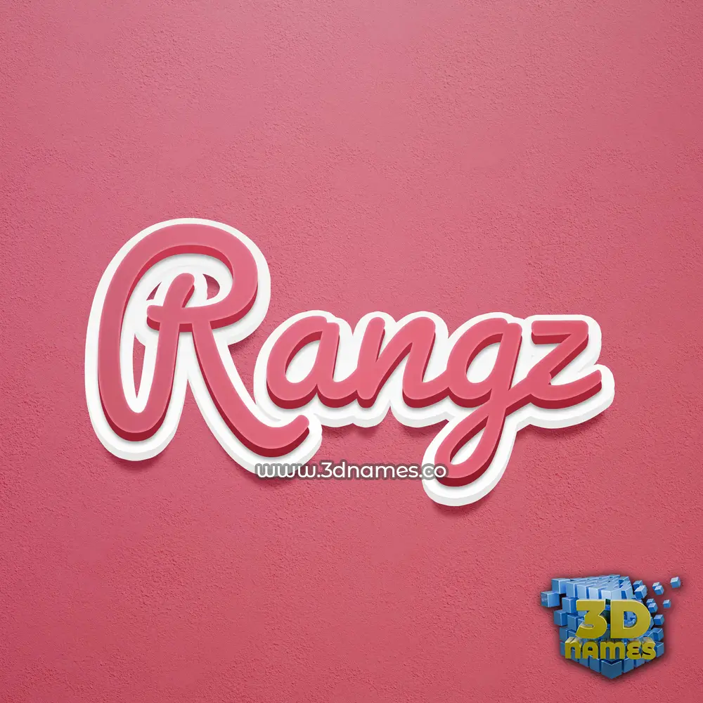 rangz in Red Scribble style - 3D name wallpaper