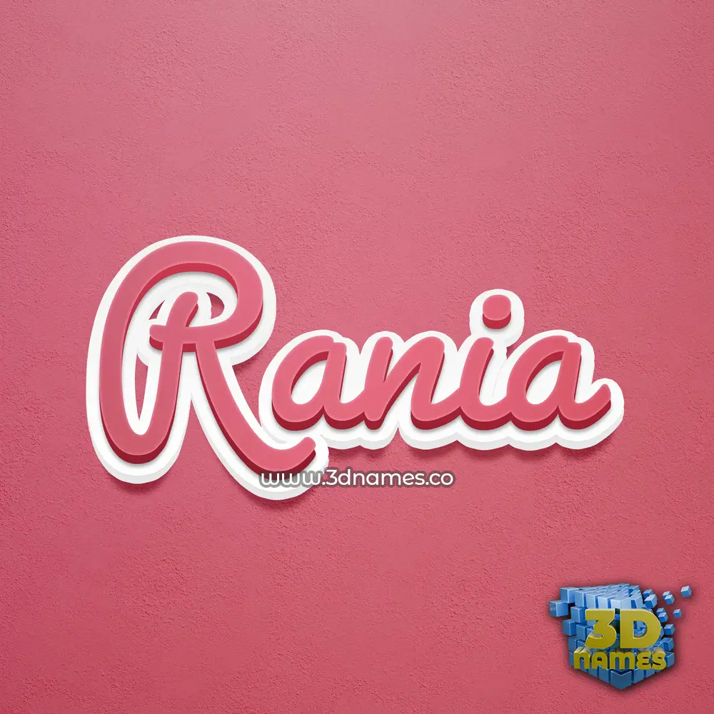 rania in Red Scribble style - 3D name wallpaper