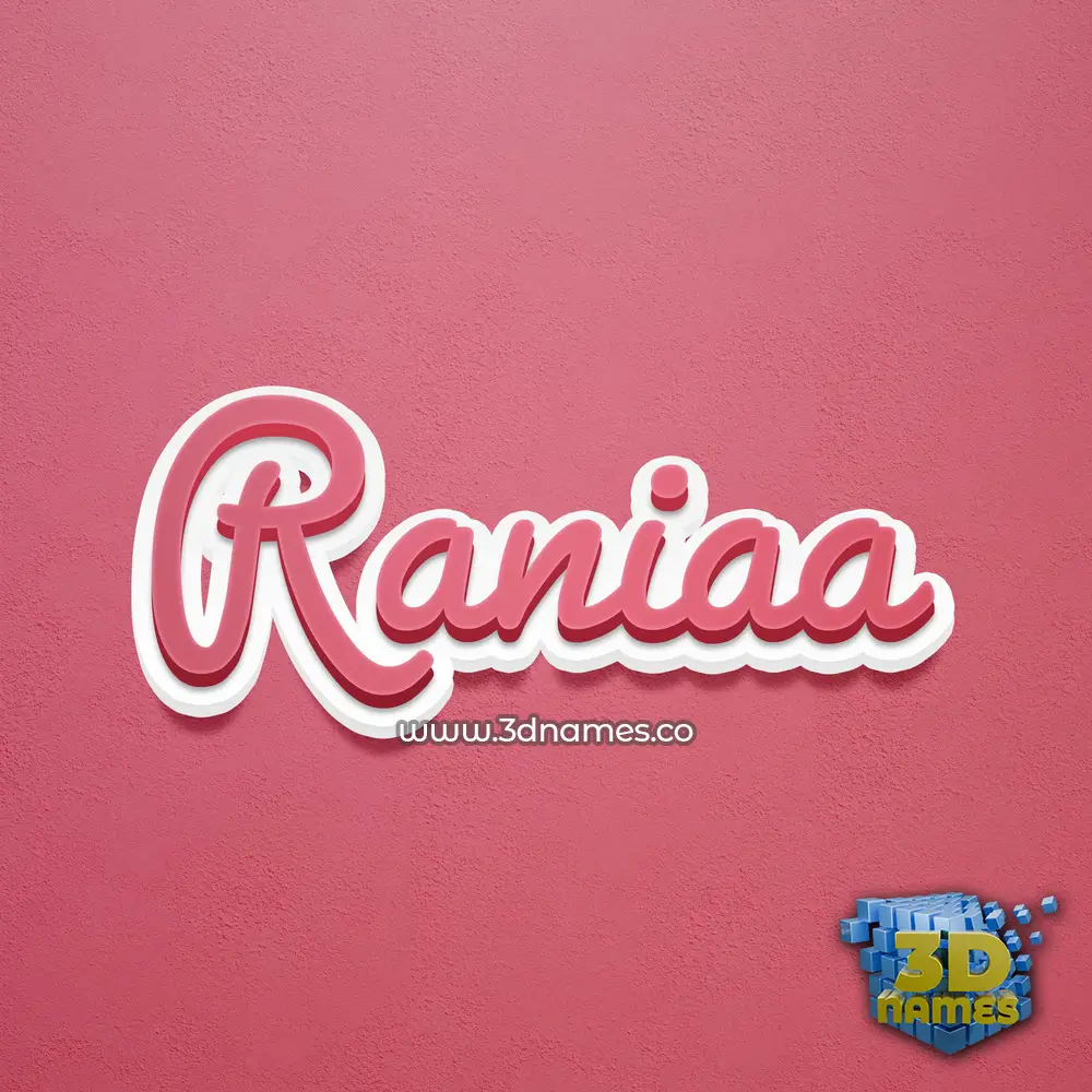 raniaa in Red Scribble style - 3D name wallpaper