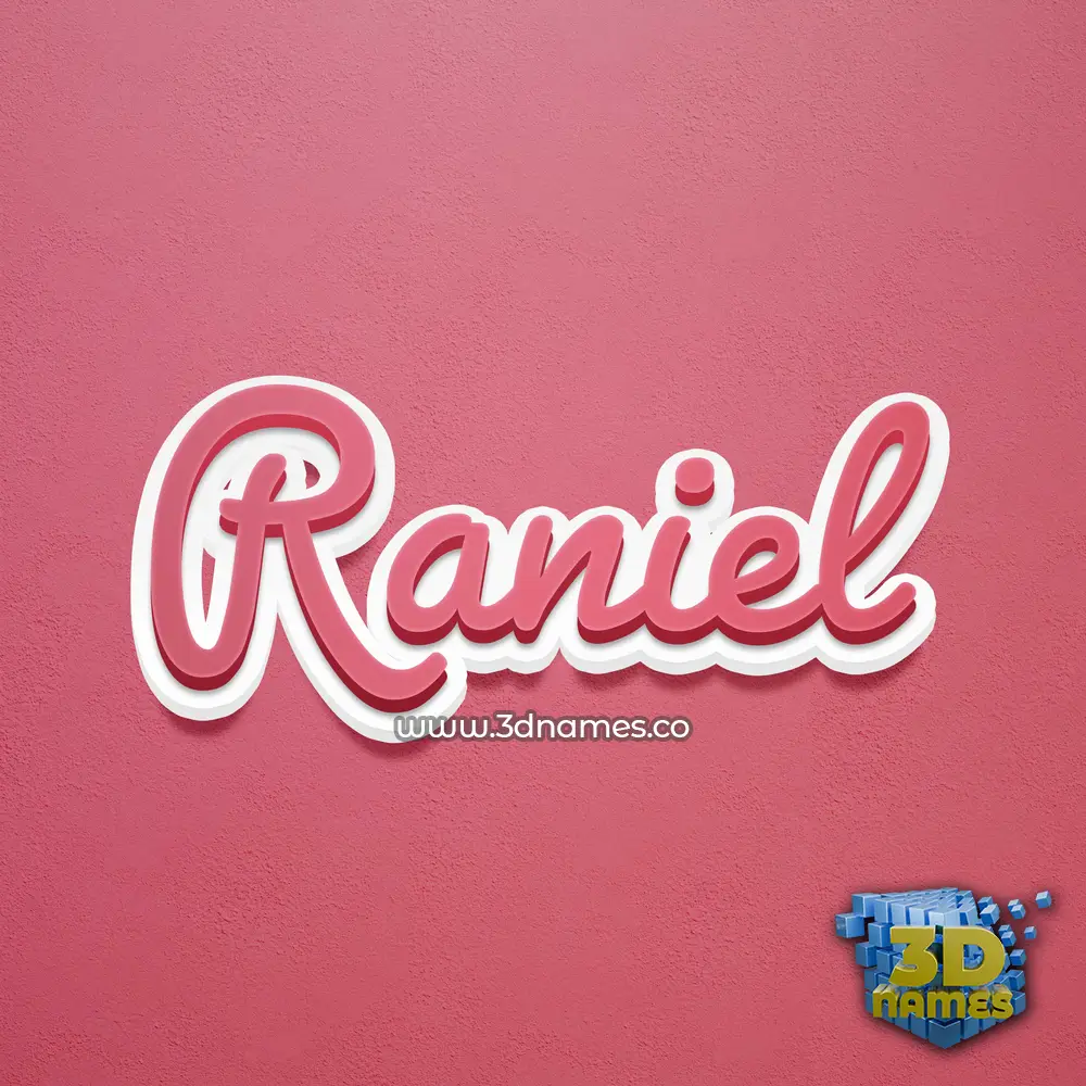 raniel in Red Scribble style - 3D name wallpaper