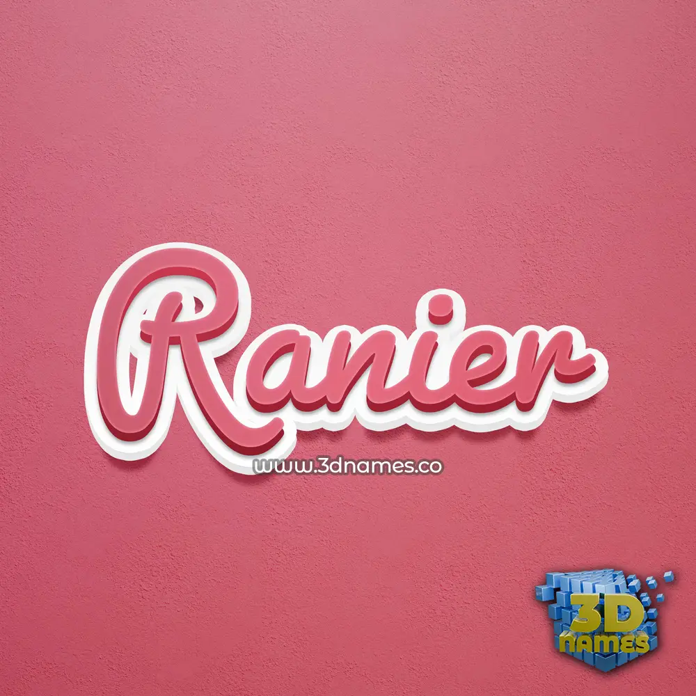 ranier in Red Scribble style - 3D name wallpaper