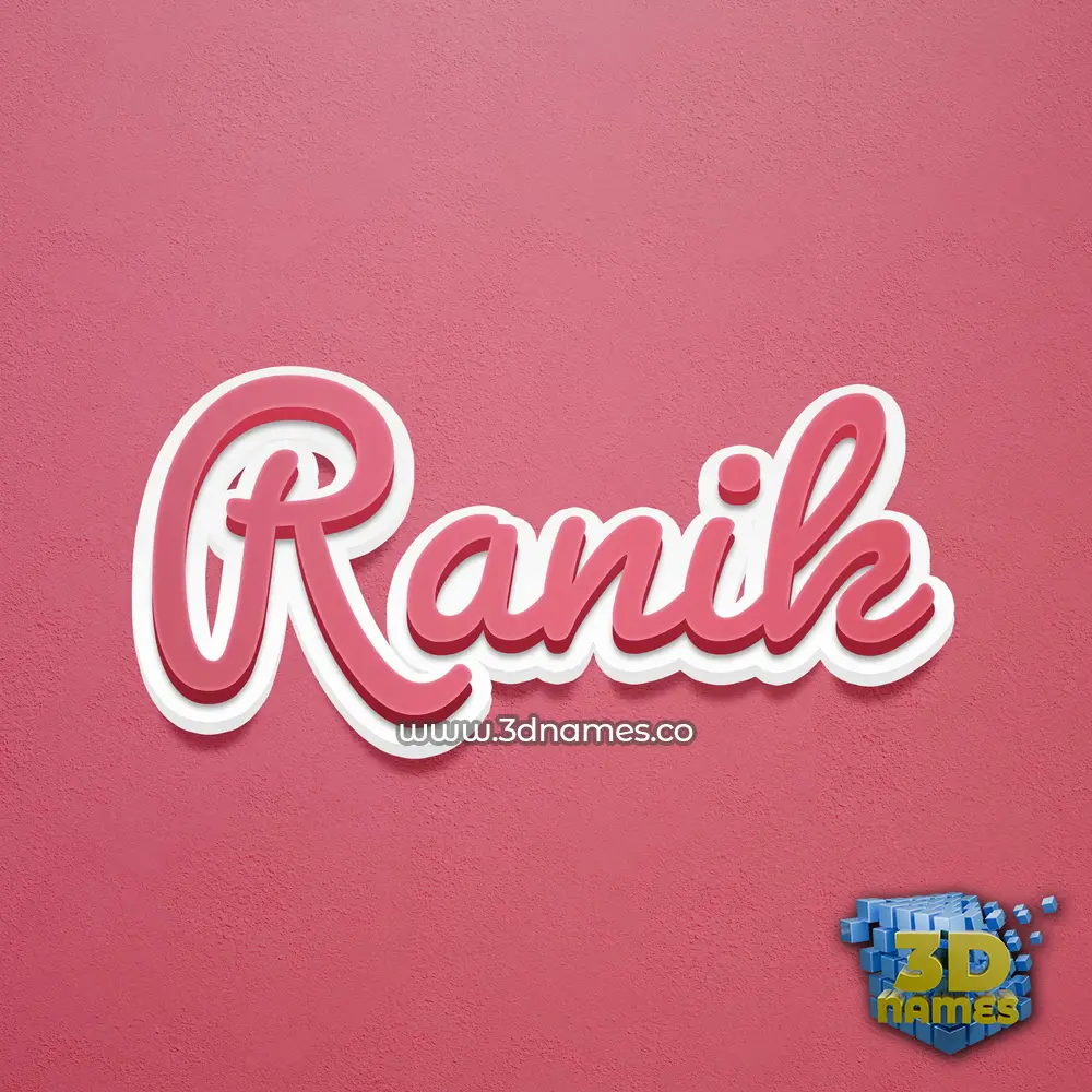 ranik in Red Scribble style - 3D name wallpaper
