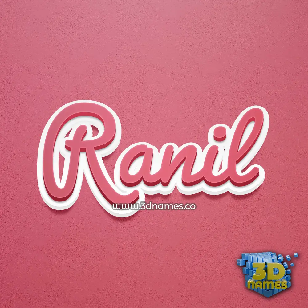 ranil in Red Scribble style - 3D name wallpaper