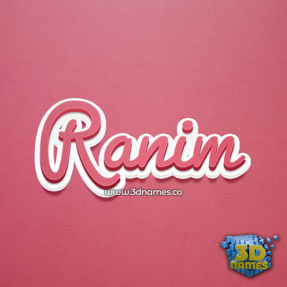 ranim in Red Scribble style - 3D name wallpaper