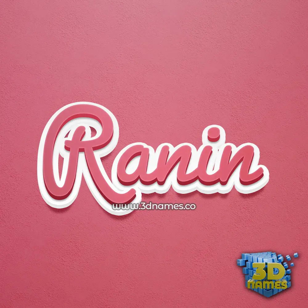 ranin in Red Scribble style - 3D name wallpaper