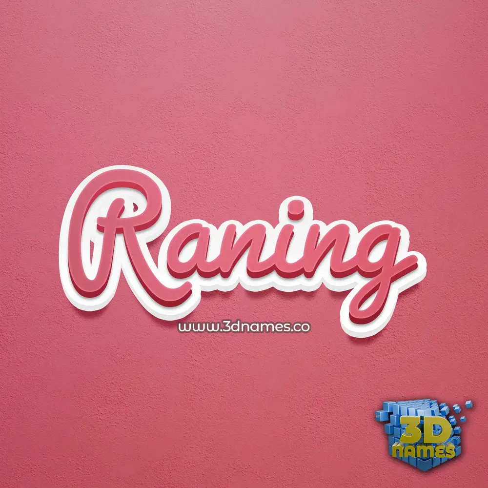 raning in Red Scribble style - 3D name wallpaper