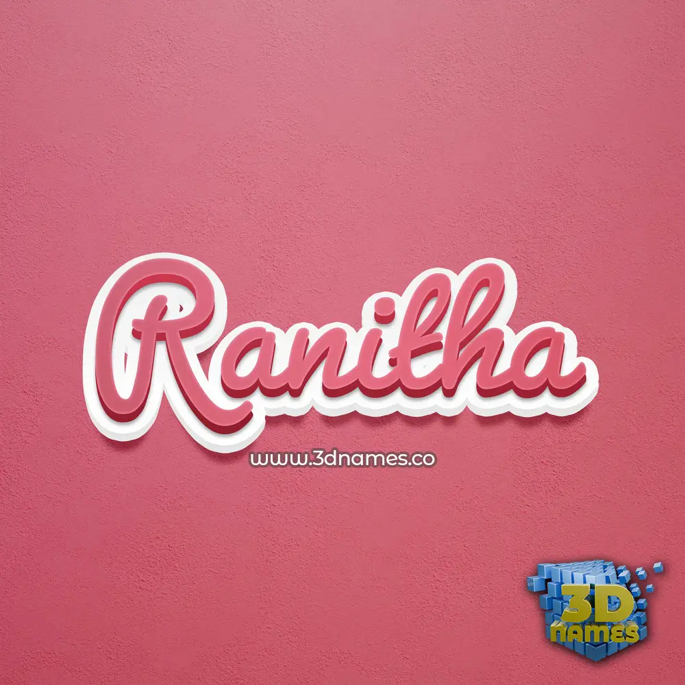 ranitha in Red Scribble style - 3D name wallpaper
