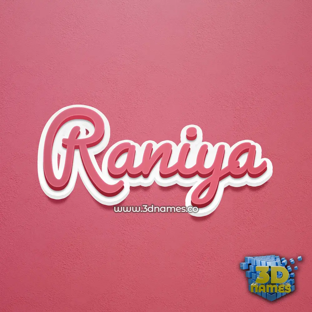 raniya in Red Scribble style - 3D name wallpaper